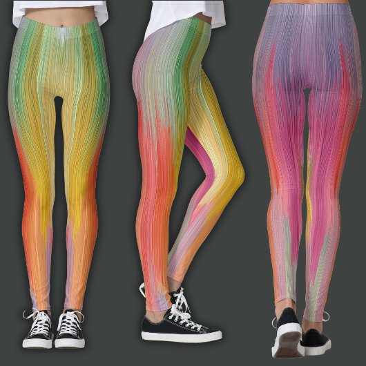 Abstracte Verlopen | Regenboog Drip Leggings