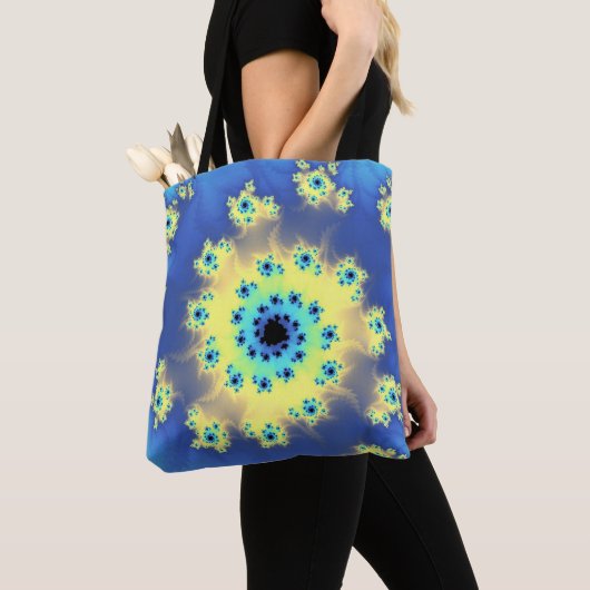 Abstracte vermeerdering van pastfractale sterrenst tote bag (Dichtbij)