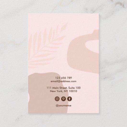 Abstracte verouderingskaart voor calligrafie visitekaartje (Achterkant)