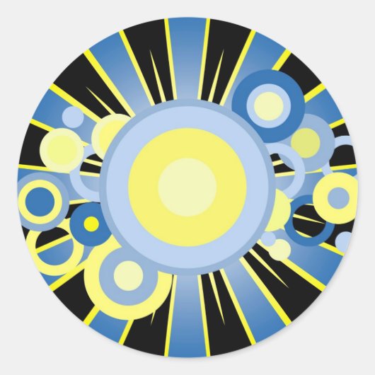 Abstracte versiering ronde sticker (Voorkant)