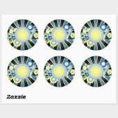 Abstracte versiering ronde sticker (Vel)