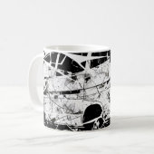 Abstracte verstedelijkte straat kunst gebroken vin koffiemok (Voorkant links)