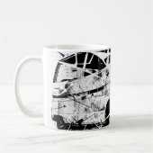 Abstracte verstedelijkte straat kunst gebroken vin koffiemok (Links)
