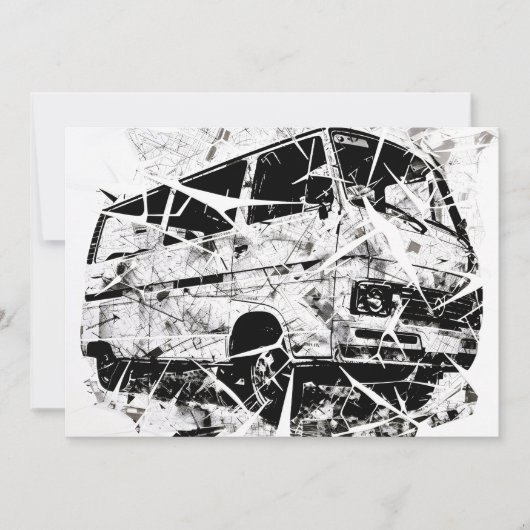 Abstracte verstedering van een oude bestelwagen in aankondiging (Voorkant)