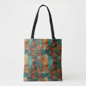 Abstracte verstelbare boodschappentas met initiale tote bag (Voorkant)