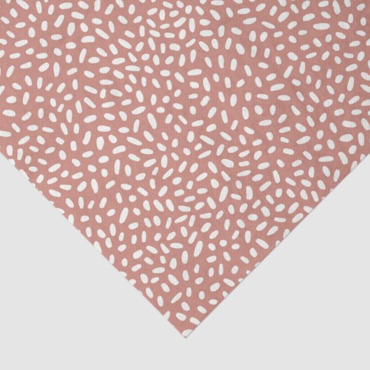 Abstracte verstrooide rijstsneeuw stippen in bruin tissuepapier (Detail)