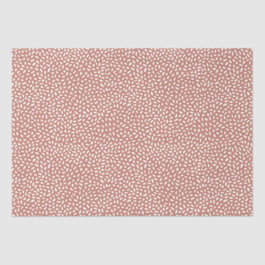 Abstracte verstrooide rijstsneeuw stippen in bruin tissuepapier (Voorkant)