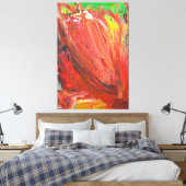 Abstracte Verticale Beweging in Rood Canvas Afdruk (Insitu (Slaapkamer))