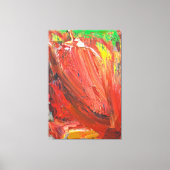 Abstracte Verticale Beweging in Rood Canvas Afdruk (Voorkant)