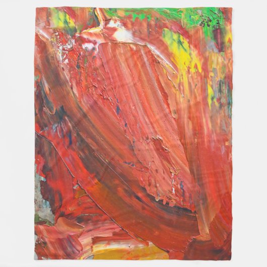 Abstracte Verticale Beweging in Rood Fleece Deken (Voorkant)