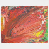 Abstracte Verticale Beweging in Rood Fleece Deken (Voorkant (Horizontaal))