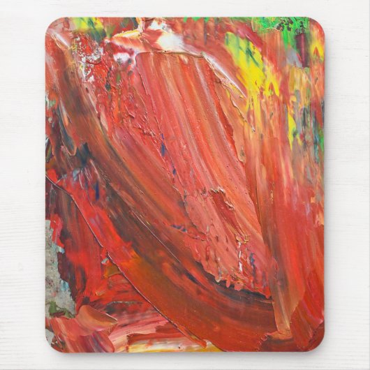 Abstracte Verticale Beweging in Rood Muismat (Voorkant)