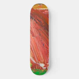 Abstracte Verticale Beweging in Rood Persoonlijk Skateboard