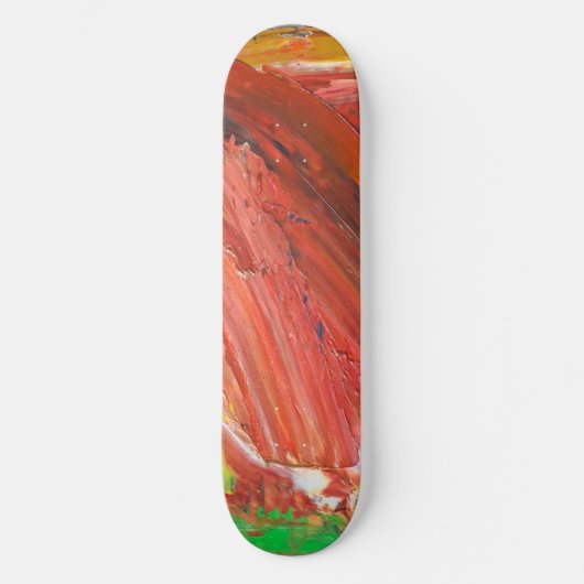 Abstracte Verticale Beweging in Rood Persoonlijk Skateboard (Voorkant)