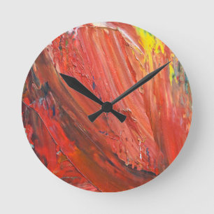 Abstracte Verticale Beweging in Rood Ronde Klok
