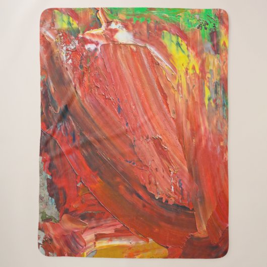 Abstracte Verticale Beweging in Rood Sherpa Deken (Voorkant)