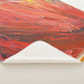 Abstracte Verticale Beweging in Rood Sherpa Deken (3/4)