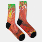 Abstracte Verticale Beweging in Rood Sokken (Rechts)