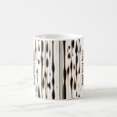 Abstracte verticale koffiestrepen gepersonaliseerd koffiemok (Center)