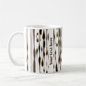 Abstracte verticale koffiestrepen gepersonaliseerd koffiemok (Links)
