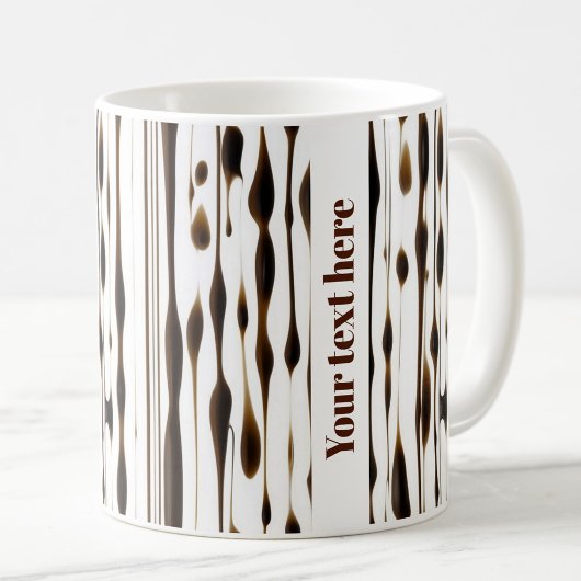 Abstracte verticale koffiestrepen gepersonaliseerd koffiemok