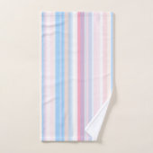 Abstracte verticale streep in zachte kleuren bad handdoek (Handdoek)