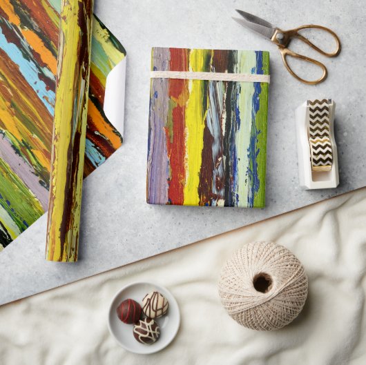 Abstracte verticale verfstreaks cadeaupapier (Crafts)