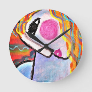Abstracte verven ronde klok