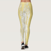 Abstracte, vervormde, Trendy gele kool Leggings (Achterkant)