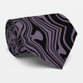 Abstracte vervormde zwarte Paarse lijnen Stropdas (Opgerold)