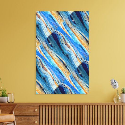 abstracte verweerde schuurplank canvas afdruk (Insitu (Woonkamer))