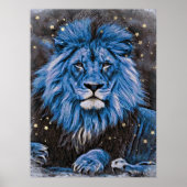 *~* Abstracte Vette Keltische LION AP23 Blauw Poster (Voorkant)