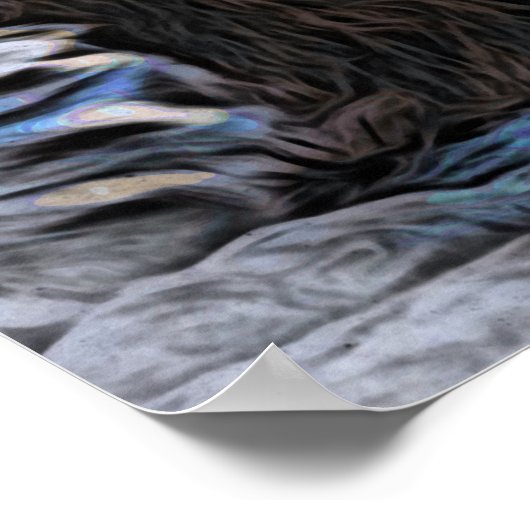 *~* Abstracte Vette Keltische LION AP23 Blauw Poster (Hoek)