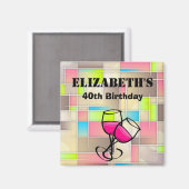 Abstracte viares Geometric Pattern Birthday Magneet (Voorkant / Achterkant)