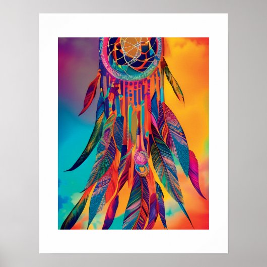 Abstracte Vibrant Drocatcher Wall kunst Poster (Voorkant)
