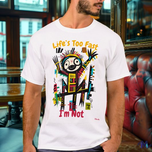 Abstracte Vibrant Sloth Graphic T-shirt