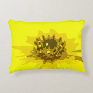 Abstracte Viergele Daisy Flower Accent Kussen