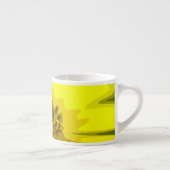 Abstracte Viergele Daisy Flower Espresso Kop (Rechts)