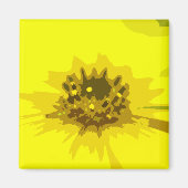  Abstracte Viergele Daisy Flower Magneet (Voorkant)