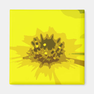  Abstracte Viergele Daisy Flower Magneet