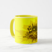 Abstracte Viergele Daisy Flower Mok (Voorkant links)