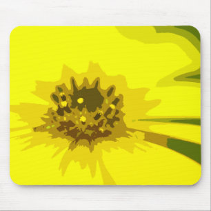 Abstracte Viergele Daisy Flower Muismat