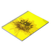 Abstracte Viergele Daisy Flower Notitieboek (Linkerzijde)