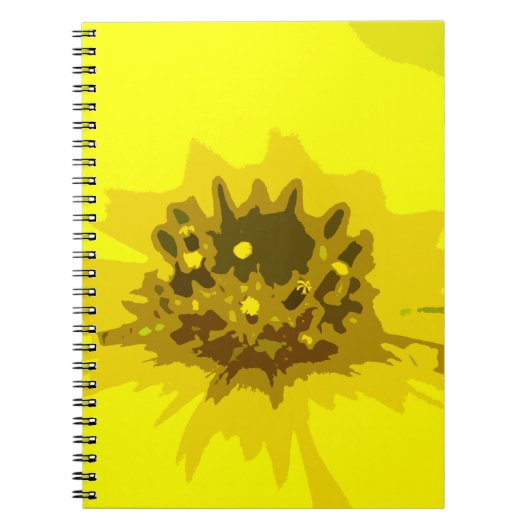 Abstracte Viergele Daisy Flower Notitieboek (Voorkant)
