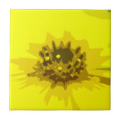 Abstracte Viergele Daisy Flower Tegeltje (Voorkant)