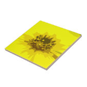  Abstracte Viergele Daisy Flower Tegeltje (Zijkant)