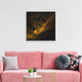 Abstracte vierkanaasafdruk doorbrekend punt canvas afdruk (Insitu (Woonkamer))