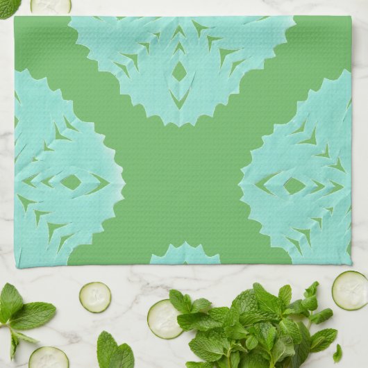 ABSTRACTE VIERKANTE BL WYCINANKI THEEDOEK (Gevouwen)