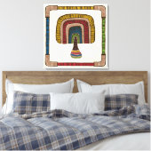 Abstracte Vierkante Paddenstoel Canvas Afdruk (Insitu (Slaapkamer))