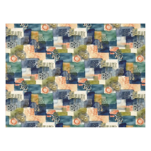 Abstracte vierkante patronen tafelkleed (Voorkant (Horizontaal))